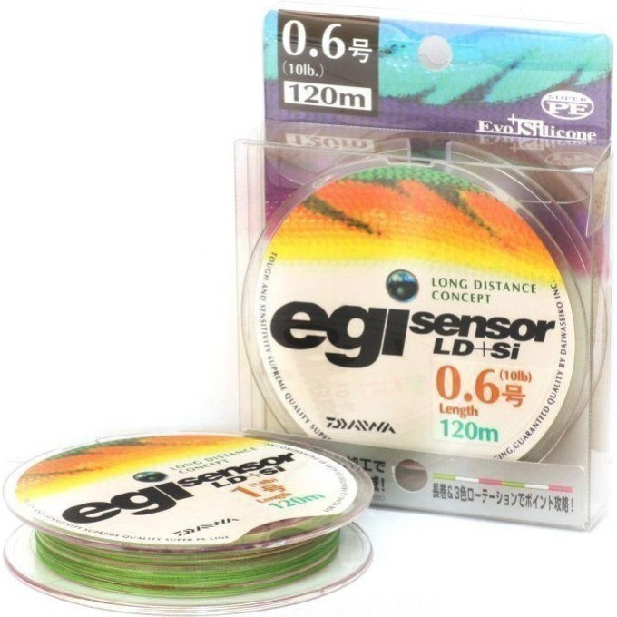 Плетеная леска DAIWA EGI Sensor LD + SI 0,6-180P 4kg ( 180м ) 4960652743587