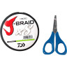 Шнур DAIWA J-Braid X8E-W/SC 0,16мм 300м chartreuse + ножницы 40002964