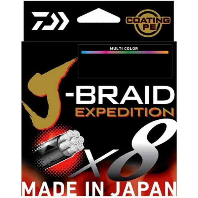 Леска DAIWA J-BRAID EXPEDITION×8E 0.10mm-300m MULTI COLOR 12552-110